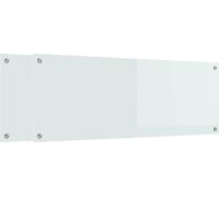vidaXL : Dosseret de cuisine, 2 pièces, blanc, 110 x 40 cm, verre trempé