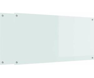 vidaXL : Dosseret de cuisine, 2 pièces, blanc, 120 x 60 cm, verre trempé