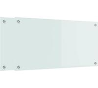 vidaXL : Dosseret de cuisine, 2 pièces, blanc, 80 x 40 cm, verre trempé