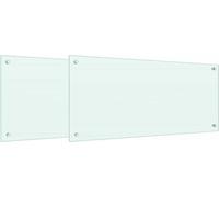 vidaXL : Dosseret de cuisine, 2 pièces, blanc, 90 x 40 cm, verre trempé