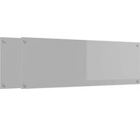 vidaXL : Dosseret de cuisine, 2 pièces, gris clair, 120 x 40 cm, verre trempé
