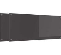 vidaXL : Dosseret de cuisine, 2 pièces, gris foncé, 120 x 50 cm, verre trempé