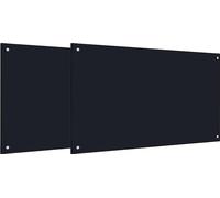 vidaXL : Dosseret de cuisine, 2 pièces, noir, 100 x 60 cm, verre trempé