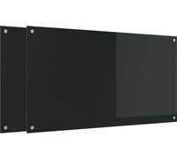 vidaXL : Dosseret de cuisine, 2 pièces, noir, 110 x 60 cm, verre trempé