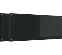 vidaXL : Dosseret de cuisine, 2 pièces, noir, 120 x 50 cm, verre trempé