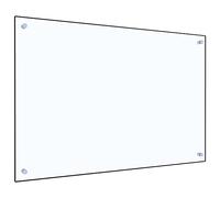vidaXL Dosserêt de cuisine Résistant à la chaleur Résistant aux rayures Système de panneau mural de décoration de cuisine en carrelage Transparent en verre trempé 90x60cm