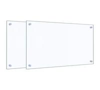 vidaXL Dossiers de cuisine 2 pcs. Transparent 70x40 cm verre trempé