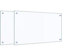 vidaXL Dossiers de cuisine 2 pcs. Transparent 70x40 cm verre trempé