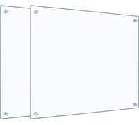 vidaXL Dossiers de cuisine 2 pcs. Transparent 70x60 cm verre trempé