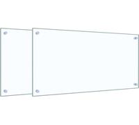 vidaXL Dossiers de cuisine 2 pcs. Transparent 80x40 cm verre trempé