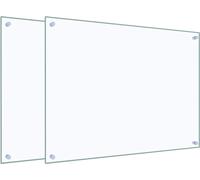 vidaXL Dossiers de cuisine 2 pcs. Transparent 80x60 cm verre trempé