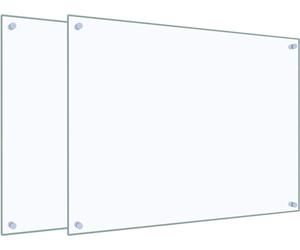 vidaXL Dossiers de cuisine 2 pcs. Transparent 80x60 cm verre trempé