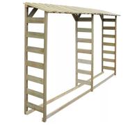 vidaXL Abri de stockage double pour bois Pin imprégné 300 x 44 x 176 cm Vert
