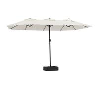 vidaXL Double parasol blanc sable 449x265 cm
