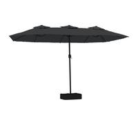 vidaXL Double parasol noir 449x265 cm