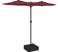 vidaXL Double parasol rouge bordeaux 316x145 cm