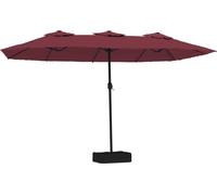 vidaXL Double parasol rouge bordeaux 449x265 cm