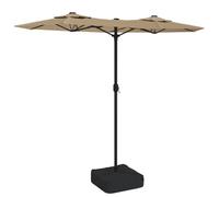 vidaXL Double parasol Taupe 316x145 cm