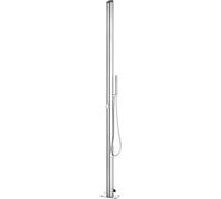 vidaXL Douche de jardin 220 cm Acier inoxydable Tête de douche cascade et douchette