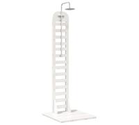vidaXL Douche de jardin, 223 cm, bois massif de pin et acier inoxydable, blanc