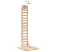 vidaXL Douche de jardin, 223 cm, bois massif de pin et acier inoxydable, finition naturelle