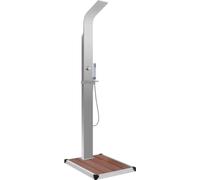 vidaXL Douche de jardin avec élément de sol WPC acier inoxydable