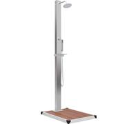 vidaXL Douche de jardin avec élément de sol WPC acier inoxydable