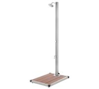 vidaXL Douche de jardin avec plaque de base brune 220 cm acier inoxydable