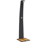 vidaXL Douche d'Extérieur, Meuble de Jardin avec Poignée Rotative, Douche de Piscine Patio Arrière-cour, Noir Résine Tressée 368209