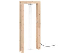vidaXL Douche d'extérieur 226 cm en bois massif de pin et acier inoxydable, douche d'extérieur moderne, durable, réglable en hauteur, acier inoxydable, tête rotative pour jardin et piscine