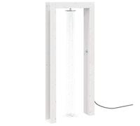vidaXL Douche d'extérieur 226 cm en bois massif de pin et acier inoxydable, douche d'extérieur moderne, résistante, hauteur réglable, acier inoxydable, tête pivotante pour jardin et piscine