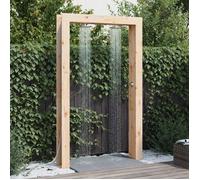 vidaXL Douche de jardin 226 cm, bois massif de pin et acier inoxydable, finition naturelle