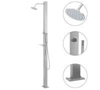 vidaXL Douche de jardin droite en acier inoxydable avec pomme de douche à main