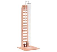 vidaXL Douche d'extérieur en bois de Douglas massif et acier inoxydable naturel, hauteur réglable, moderne, résistante aux intempéries, station de jardin en acier inoxydable pour l'hygiène de la