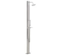 vidaXL Douche d'Extérieur Jardin Colonne de Douche avec Pomme de Douche à Main Douchette Extérieur Patio Acier Inoxydable Droit