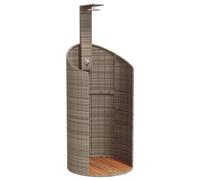 vidaXL Douche de jardin Gris 100x100x241,5 cm Poly rotin Bois d'acacia