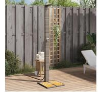 vidaXL Douche de jardin Gris 50x55x224 cm Poly rotin et bois d'acacia