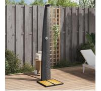 vidaXL Douche de jardin noire 55x60x224 cm Poly rotin et bois d'acacia