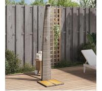vidaXL Douche d'Extérieur, Meuble de Jardin avec Poignée Rotative, Douche de Piscine Patio Arrière-cour, Gris Résine Tressée 368210