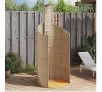 vidaXL Douche d'extérieur Beige 100x100x241,5cm Poly rotin Bois Acacia