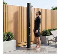 Douche solaire vidaXL avec pomme de douche et robinet, noir