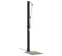vidaXL Douche Solaire extérieure 20 l PVC et Aluminium Noir | Les accoudoirs sont manuels, donc tu peux ajuster la hauteur comme tu veux,