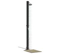vidaXL Douche Solaire extérieure Noir 217 cm PVC et Aluminium, Douche extérieure Moderne pour Jardin, écolo, Design en PVC et Aluminium, tête tournante, système cylindrique