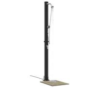 vidaXL Douche Solaire extérieure Noir 217 cm PVC et Aluminium, Douche extérieure Moderne pour Jardin, écolo, Design en PVC et Aluminium, tête tournante, système cylindrique