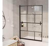 vidaXL Cabine de douche ESG 100x140 cm noir