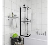 vidaXL Cabine de douche pliante ESG noir 100x140 cm