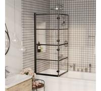 vidaXL Cabine de douche pliante ESG 120x140 cm noir