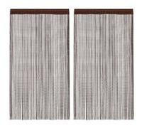 vidaXL 2X Rideau en Fils Séparateur de Pièce Rideau de Porte Rideau de Fenêtre Vitrine Salon Salle de Séjour Chambre Intérieur 140x250 cm Marron