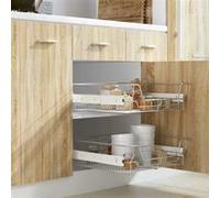 vidaXL Panier en treillis métallique 2 pcs 600 mm Argenté
