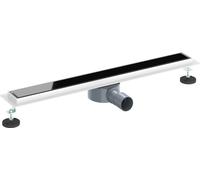 vidaXL Drain de douche avec cache en verre et siphon 360° Noir 70 cm